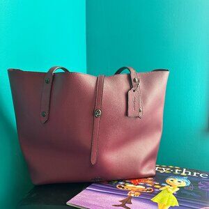 Coach Party Mouse Print Large Shoulder Tote, Burgundy/Wine